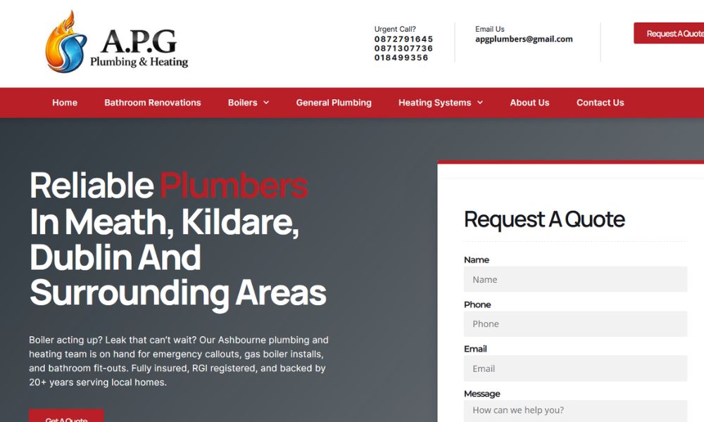 APG Plumbing Meath website project