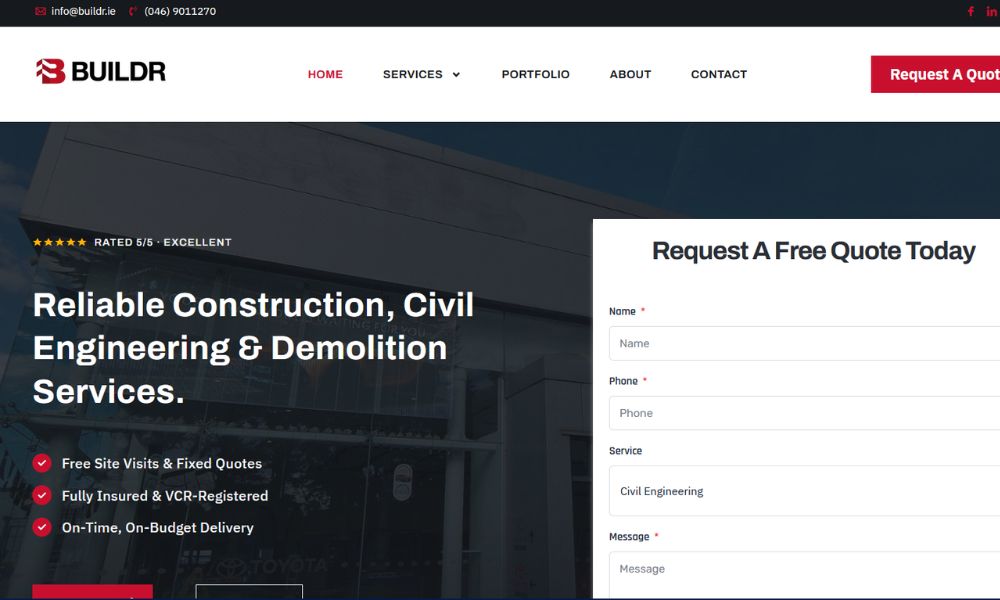 Buildr Civil Engineering website and SEO project